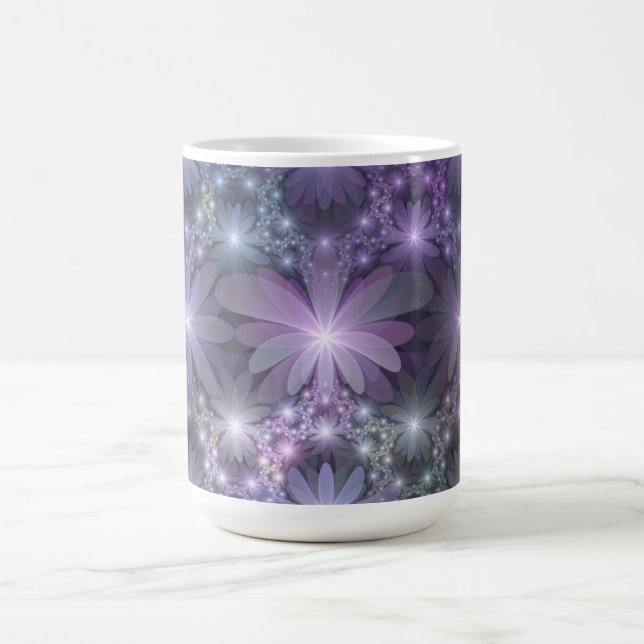 Mug Lit de fleurs tendance brillant art fractal abstra (Centre)