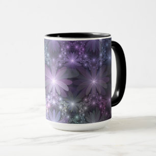 Mug Lit de fleurs tendance brillant art fractal abstra