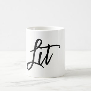 Mug Lit Noir Moderne Écriture Tendance Personnalisé