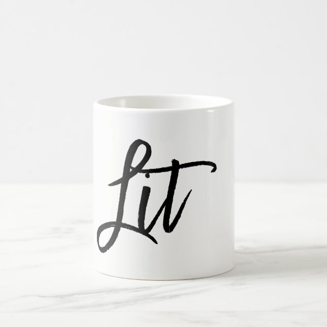 Mug Lit Noir Moderne Écriture Tendance Personnalisé (Centre)