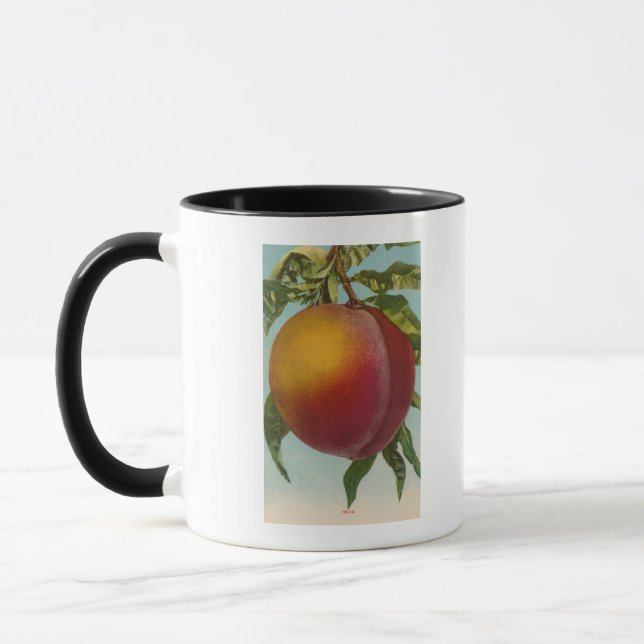 Mug Lithographie de chromo de fruits de PeachFruitStat (Gauche)