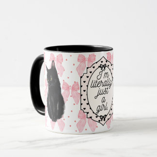 Mug Littéralement juste une fille Coquette Chat Rose G