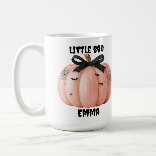 Mug Little Boo Personnalisé Citrouille Halloween (Gauche)