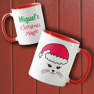 Mug Little Cat Père Noël personnalisable