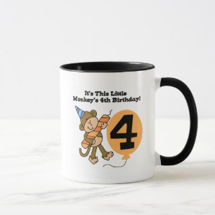 Mug Little Monkey 4th Birthday Tshirts et cadeaux