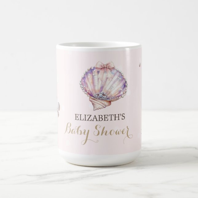 Mug Little Pearl Seashells Diamonds Dots Baby Shower (Centre)