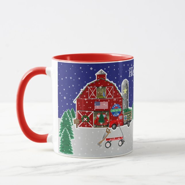 Mug Little Red Truck Christmas Tree Farm et Grange (Gauche)