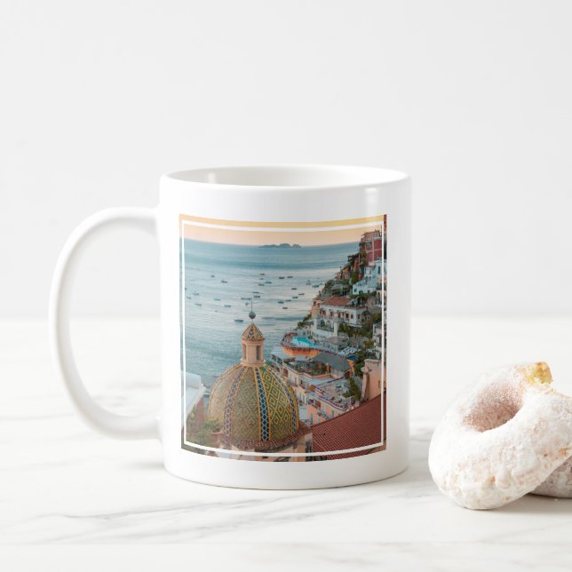 Mug Littoral | Positano, Côte Amalfitaine, Italie (Avec donut)