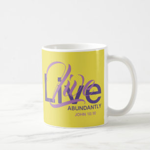Mug Live Abondamment John 10:10 Yellow Custom Scriptur