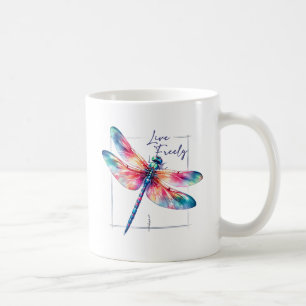 Mug Live Freely - Dragonfly artistique