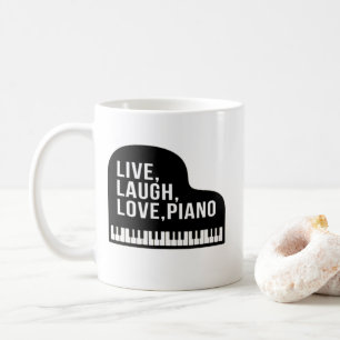Mug Live Laugh Love Piano Grand Piano Pianist Quote