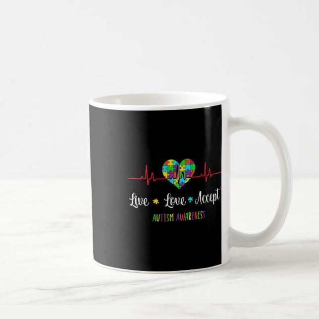 Mug Live Love Accepter Sensibilisation sur l'autisme H (Droite)