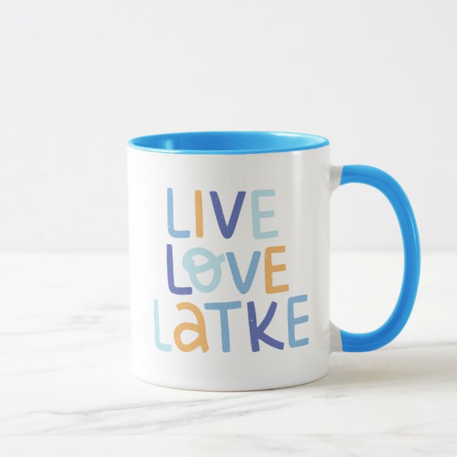 Mug Live Love Latke Hanoukka Design (Droite)