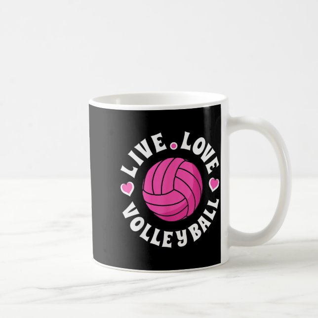 Mug Live Love Volleyball For Women Girls Volleyball Fa (Droite)