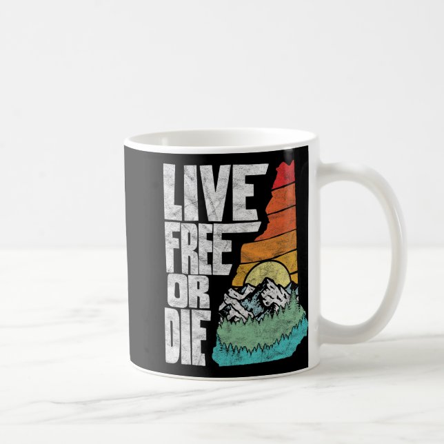 Mug Live Or Die Retro New Hampshire Nature  (Droite)