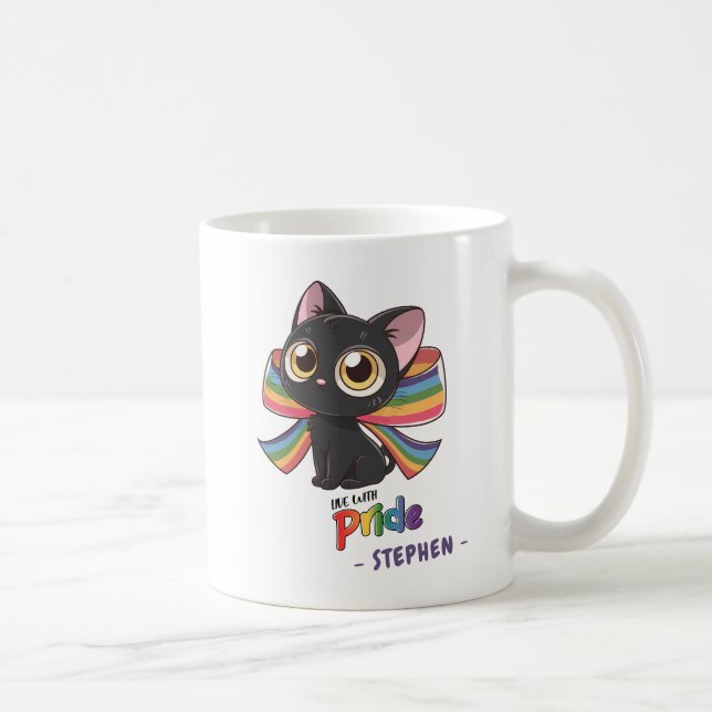 Mug Live With Pride - Rainbow Cat LGBTQ Pride (Droite)