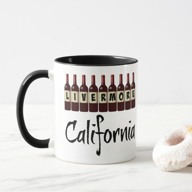 Mug Livermore California Red Wine Bottts Dégustation (Avec donut)