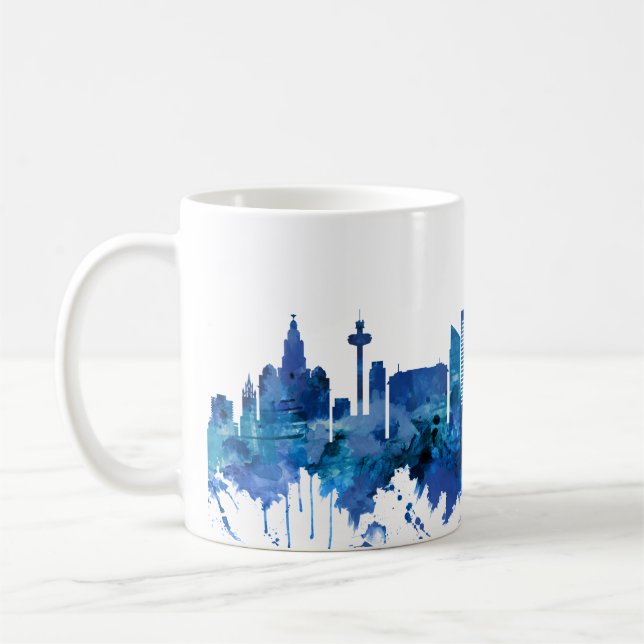 Mug Liverpool Angleterre Skyline Blue (Gauche)