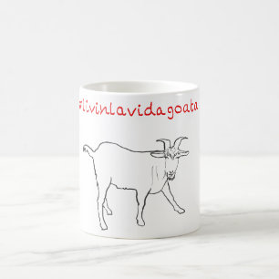 Mug Livin La Vida Goata Drôle Quirky Cute Dessin De Ch