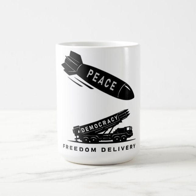Mug Livraison de la liberté de la paix abstraite, art  (Centre)