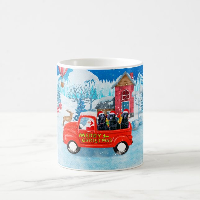 Mug Livraison de Noël de chien du Labrador Camion Neig (Centre)