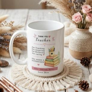Mug Livre Cadeau Élégant Moderne Mignon pour Enseignan