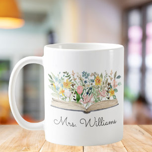Mug Livre d'aquarelle Fleur Floral Remerciement de pro