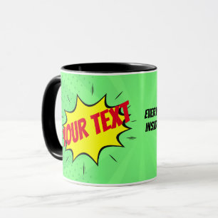 Mug Livre de bande dessinée Superhero vert rouge jaune