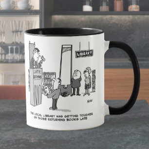Mug Livre de bibliothèque en retard et peine sévère. B