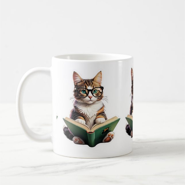 Mug Livre de lecture Cat (Gauche)