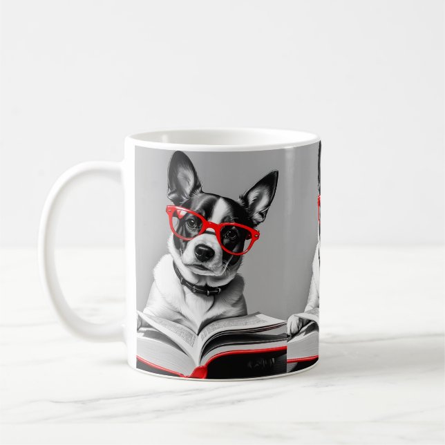 Mug Livre de lecture de chien (Gauche)