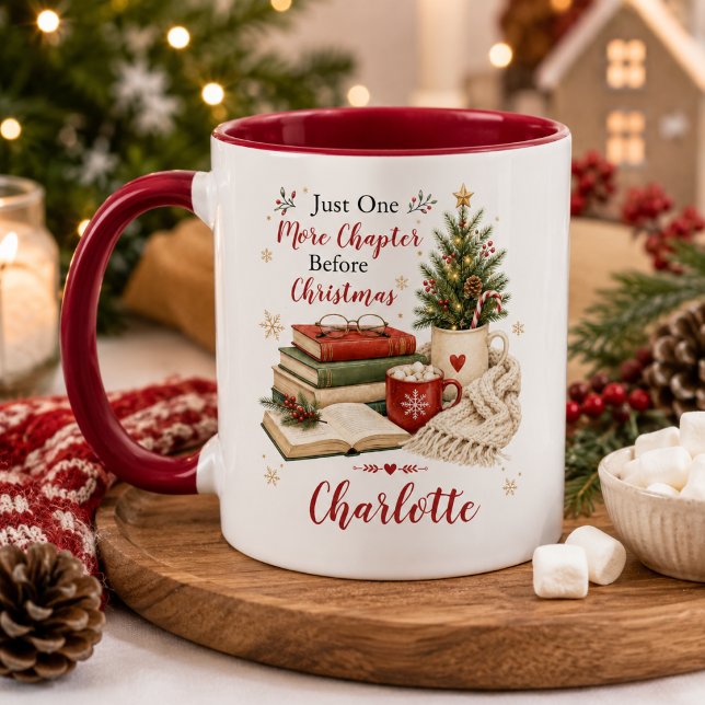 Mug Livre de lecture de Noël Amant de l'arbre Flocon d (Créateur téléchargé)