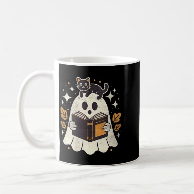 Mug Livre de lecture fantôme pour femmes Halloween Bib (Gauche)