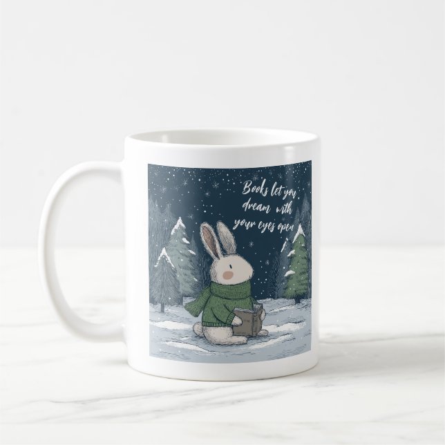 Mug Livre de lecture hivernal confortable (Gauche)
