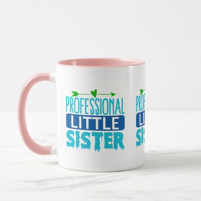 Mug Livre de peinture bleu petite soeur professionnell (Gauche)