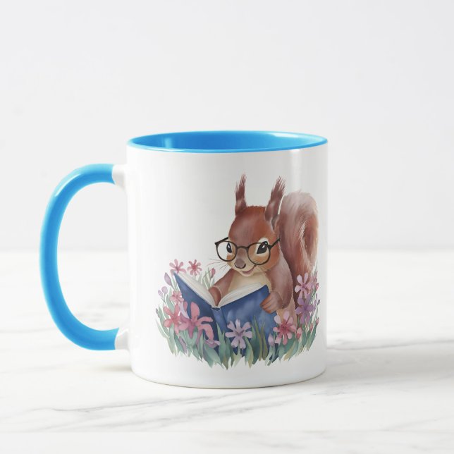 Mug Livre D'Écureuil Dans Un Lit De Fleurs (Gauche)