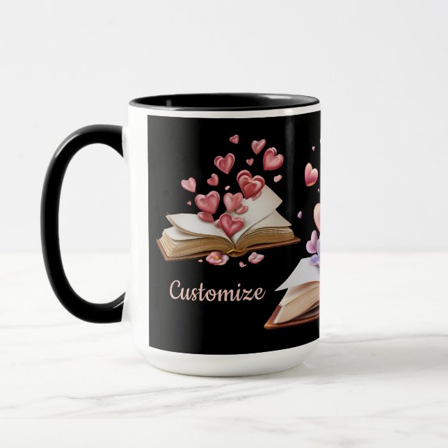 Mug Livre Des Cœurs Noir (Gauche)