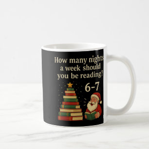 Mug Livre drôle de Noël arbre de lecture – Lecture 6 7