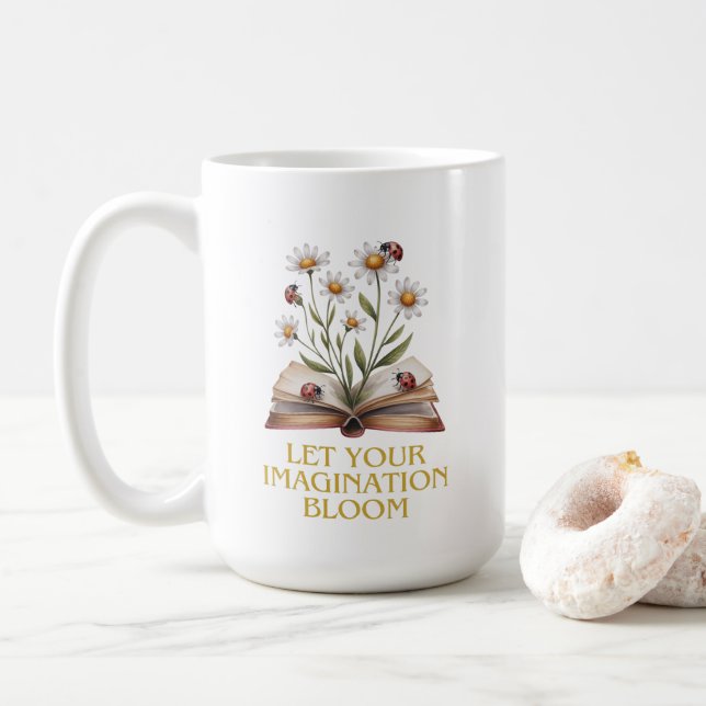 Mug Livre en fleurs. Laissez fleurir votre imagination (Avec donut)