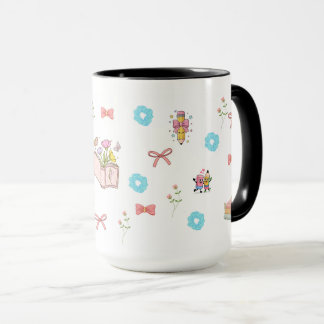 Mug Livre Floral Pastel Esthétique 
