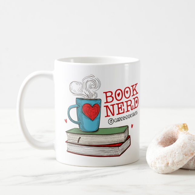 Mug Livre personnalisé cadeau Nerd pour lecteur (Avec donut)