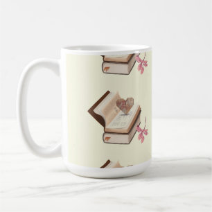 Mug Livre vintage esthétique avec carte cardiaque et b
