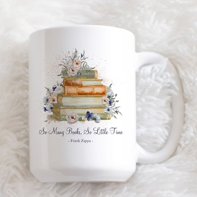 Mug Livres à devis personnalisés Fleurs Beige Vintages (Créateur téléchargé)