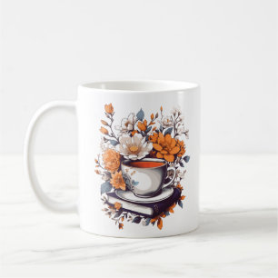 Mug Livres à fleurs et Thé - Floral Amateurs de livres