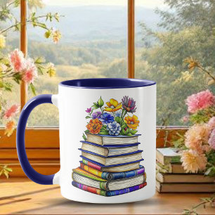 Mug Livres Anciens et Fleurs Personnalisés