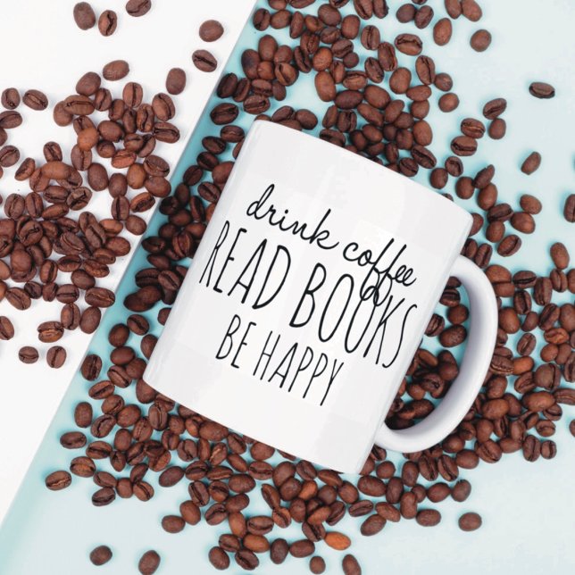 Mug Livres Café Bonheur (Créateur téléchargé)