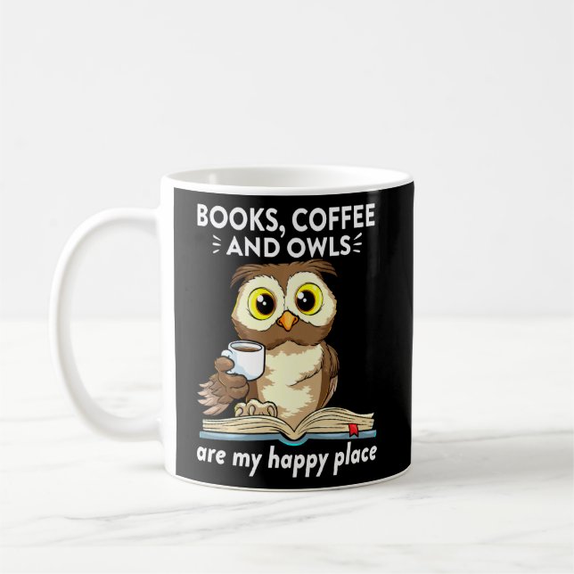 Mug Livres Café Et Chouettes Professeur Lecture Étudia (Gauche)