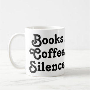 Mug « Livres. Café. Silence. » Minimaliste