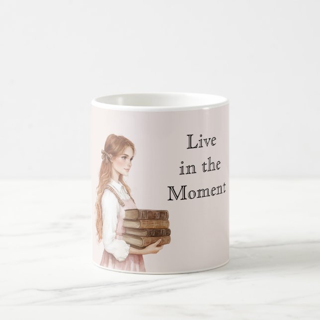 Mug Livres Cheveux Rouges Féminins (Centre)