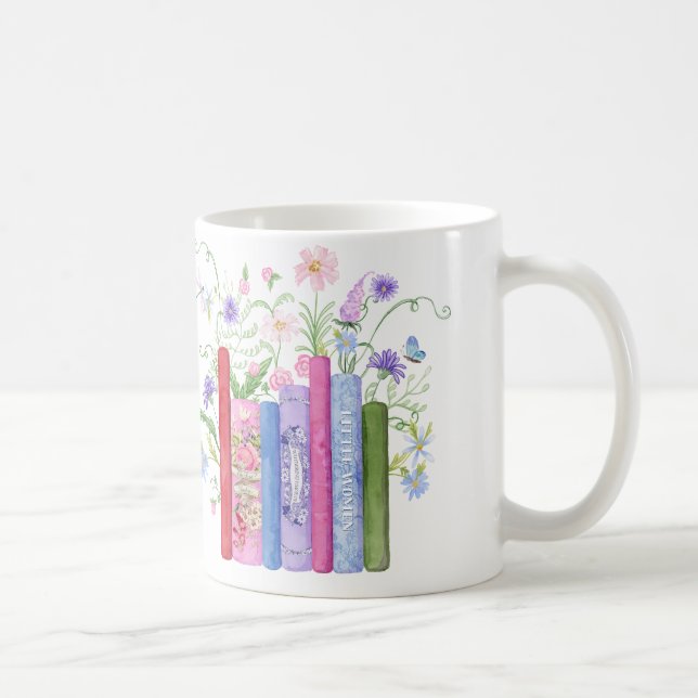 Mug Livres classiques Elégant rose bleu Fleur sauvage  (Droite)